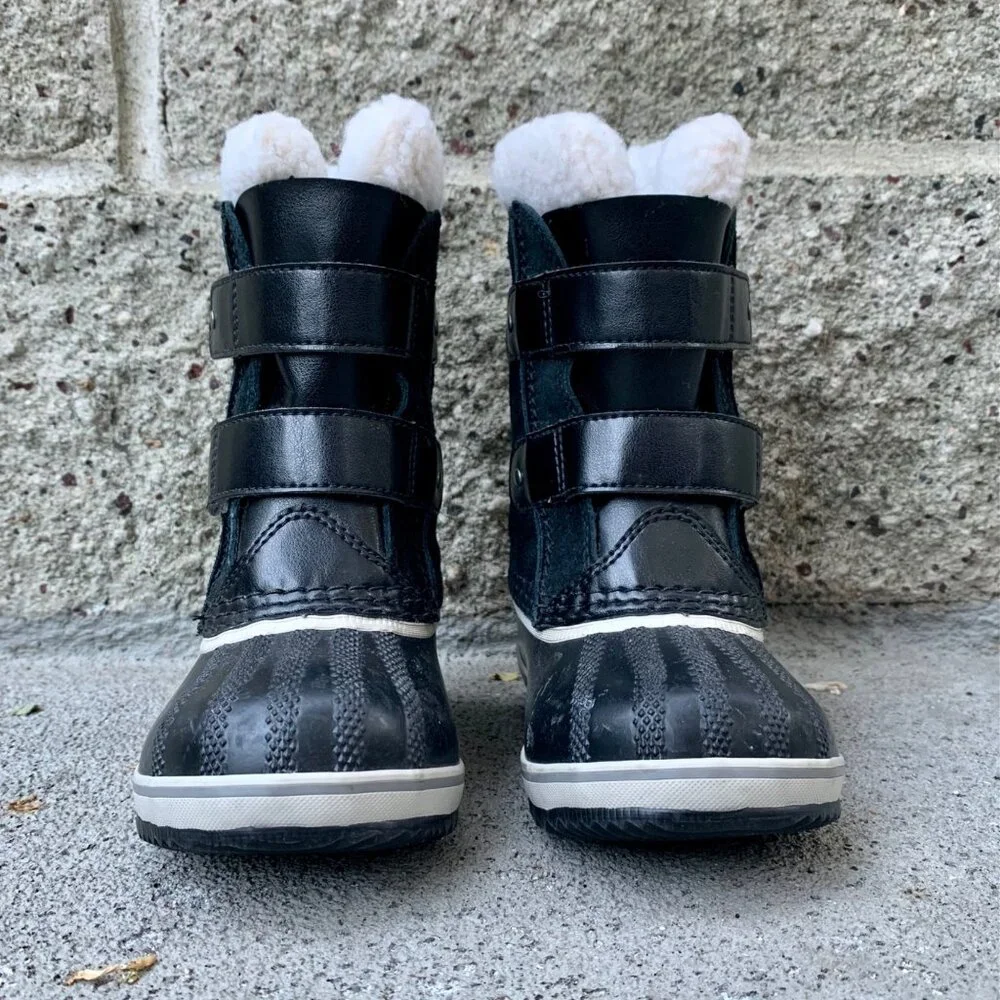 SOREL 1964 Pac Snow Boots Kids 10 27 Faux Fur Black Waterproof Winter Boot Suede - Picture 14 of 14